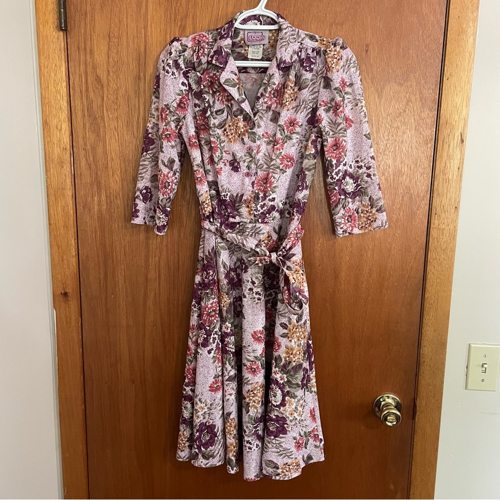 California looks Floral Midi Dress purple woman’s size‎ 6p